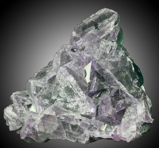 Purple/Green Fluorite on Aragonite & Quartz - China #31856